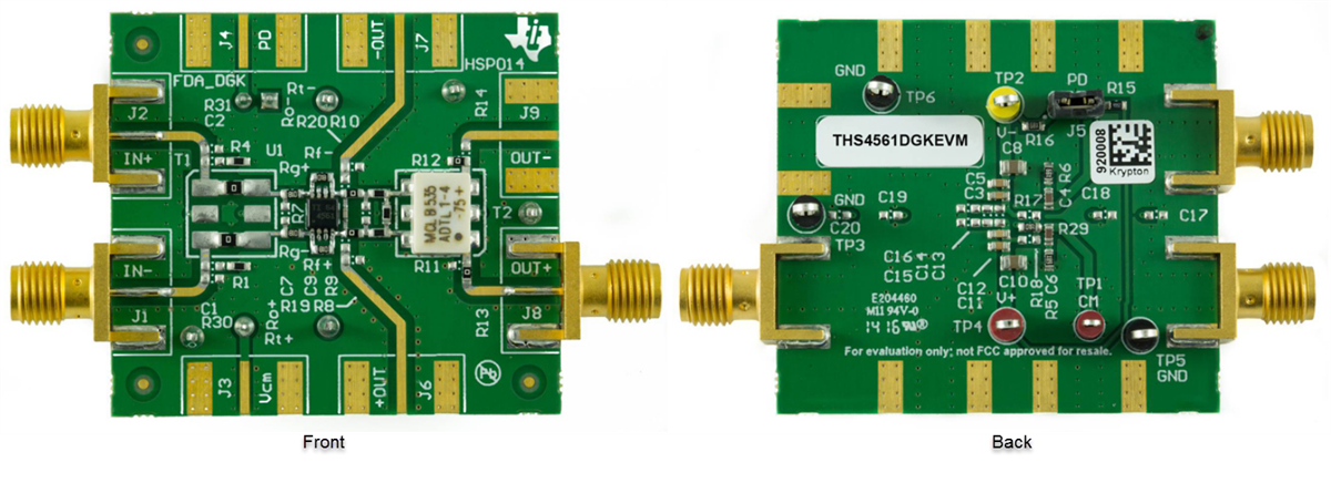 Chart - Texas Instruments THS4561DGKEVM Evaluation Module